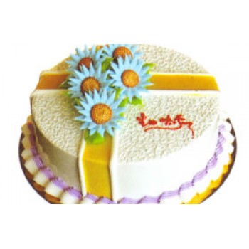 Gift Cake with Flower Art 1kg